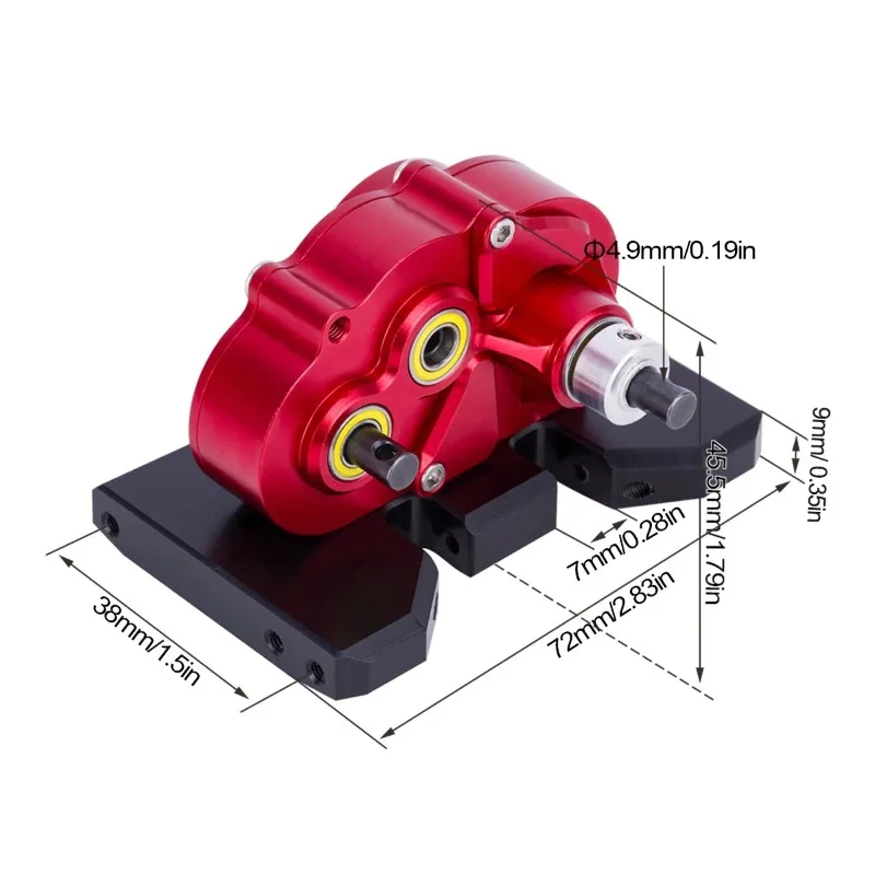 LCG OD-3 Transmission Gearbox Right Front Motor Mount for 1/10 SCX10 II VS4-10 Straight Axle RC Crawler