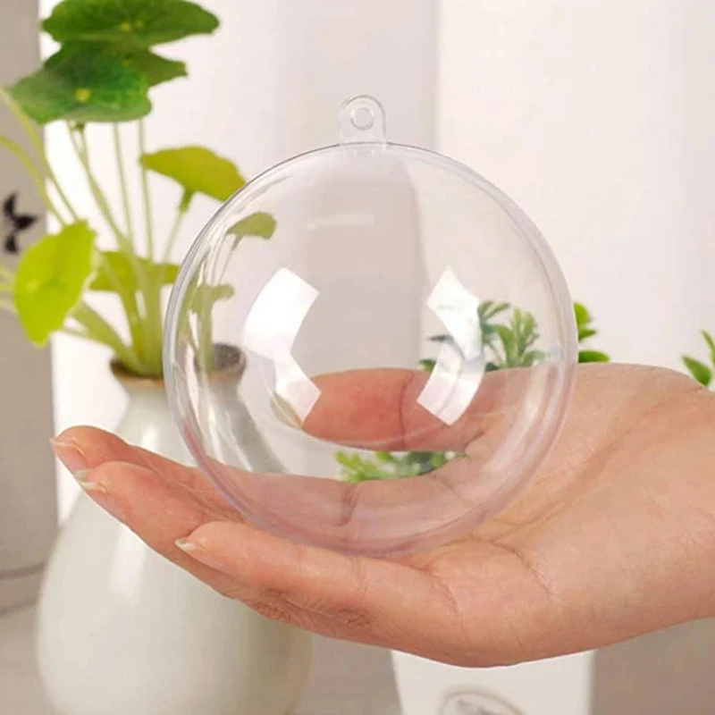 5 Pairs Clear Plastic Fillable Ornaments Ball for Christmas Tree Decorations Clear Christmas Balls Xmas Tree Ornament 2023