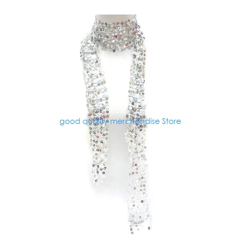 

Y5JD Shinning Sequins Scarf for Ladies Prom Party Lightweight Sequins Collar for Ladies Mother Wedding Travel