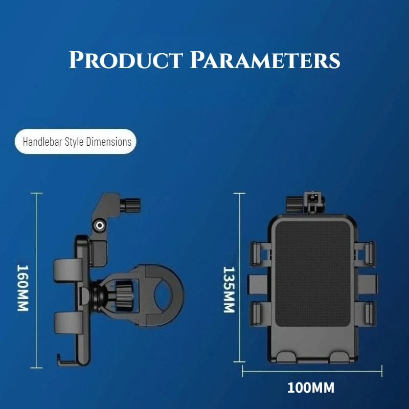 Supporto per telefono per moto per telefoni da 5-7,2 pollici Clip per telefono per bicicletta da esterno Staffa di navigazione per manubrio Supporto per telefono universale