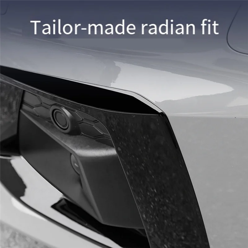 2 قطعة لمعان أسود سيارة الجبهة الوفير الضباب ضوء مصباح أسود إطار غطاء الكسوة غطاء غطاء هود ل A5 S5 2020 2021 2022 اكسسوارات-X #5