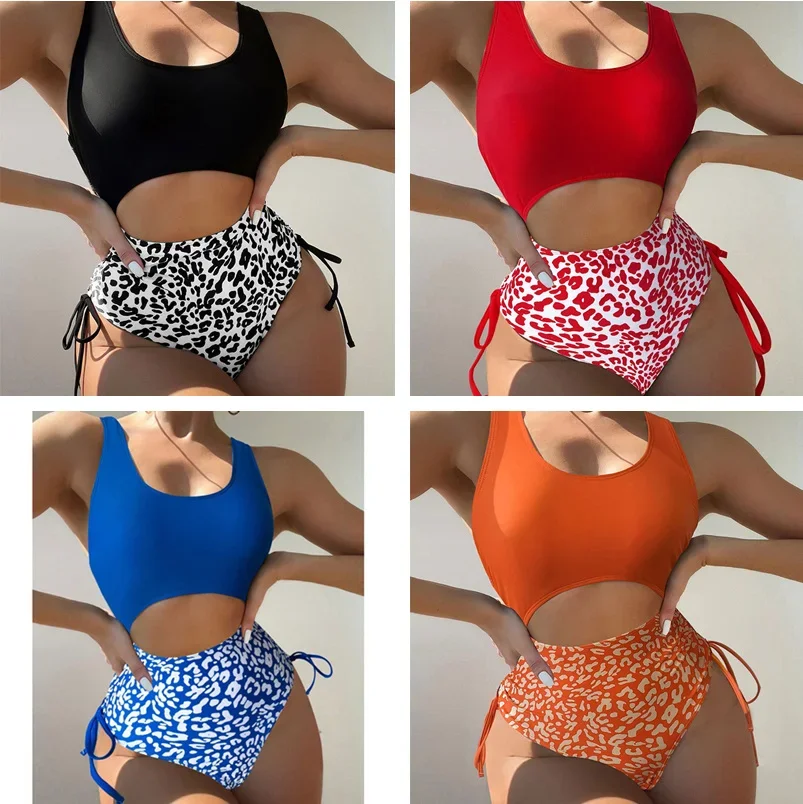 

2025 Swimwear Women Beach High Waist One Piece Swimsuit Stroj Kapielowy Mujer Trikini Maio Biquini Bikini Monokini Badpak Dames