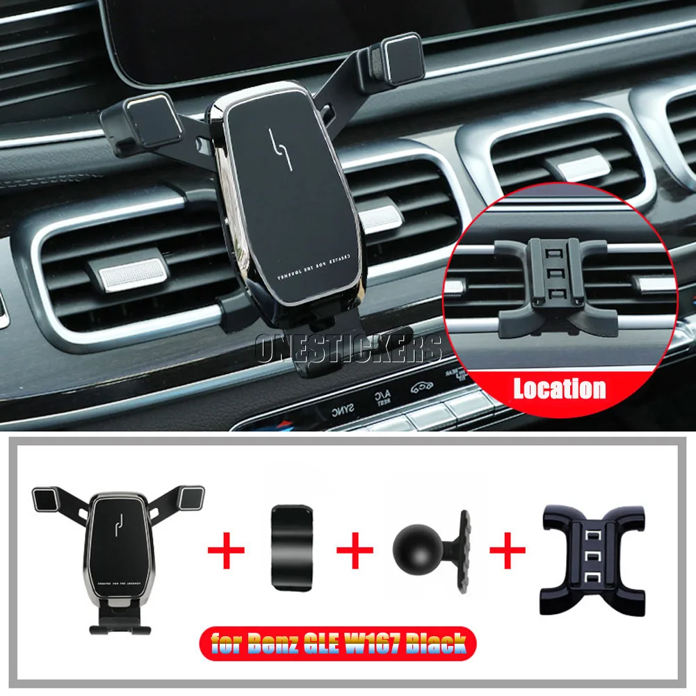 For Mercedes Benz GLE GLS Class W167 V167 Coupe C167 X167 AMG GLE53 63 2020-2023 Car Mobile Phone Holder Air Outlet Snap Bracket