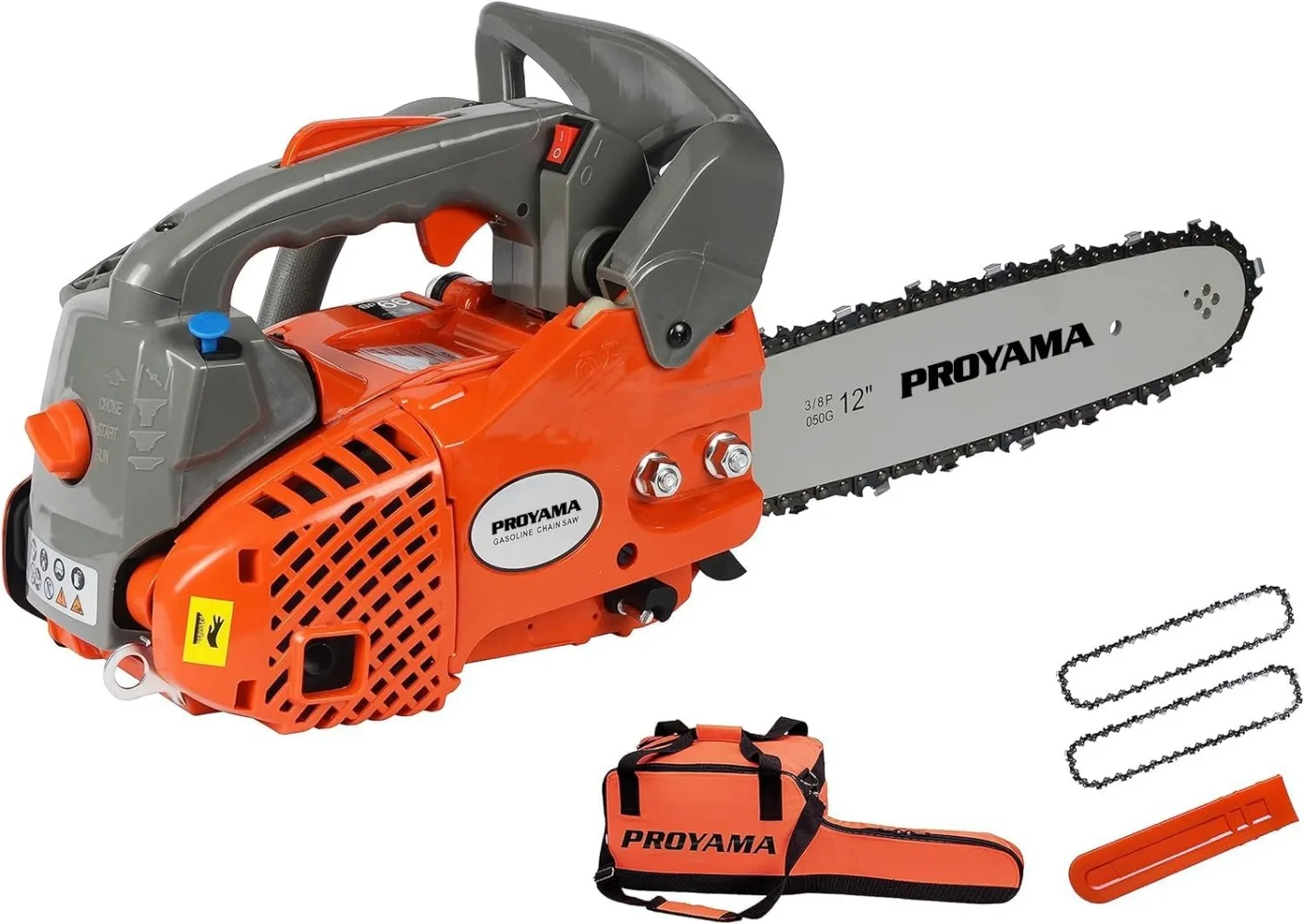 

26CC 2-Cycle Top Handle Gas Powered Chainsaw 12 Inch Petrol Handheld Cordless Chain Saw for Tree Wood Cutting