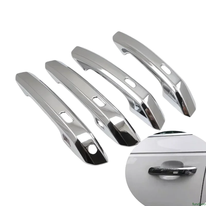 

Для Audi A4 B9 A5 F5 Q5 2018-2025 углеродное волокно глянцевый черный хром автомобильная дверная ручка наклейка Стайлинг автоаксессуары