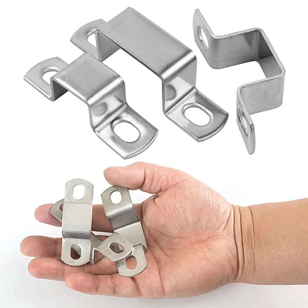 Saddle Clip Horseback Hose Clamp M-shaped U-shaped Square Rectangle Fastening Buckles Ohm Tube Card 304 Stainless Steel