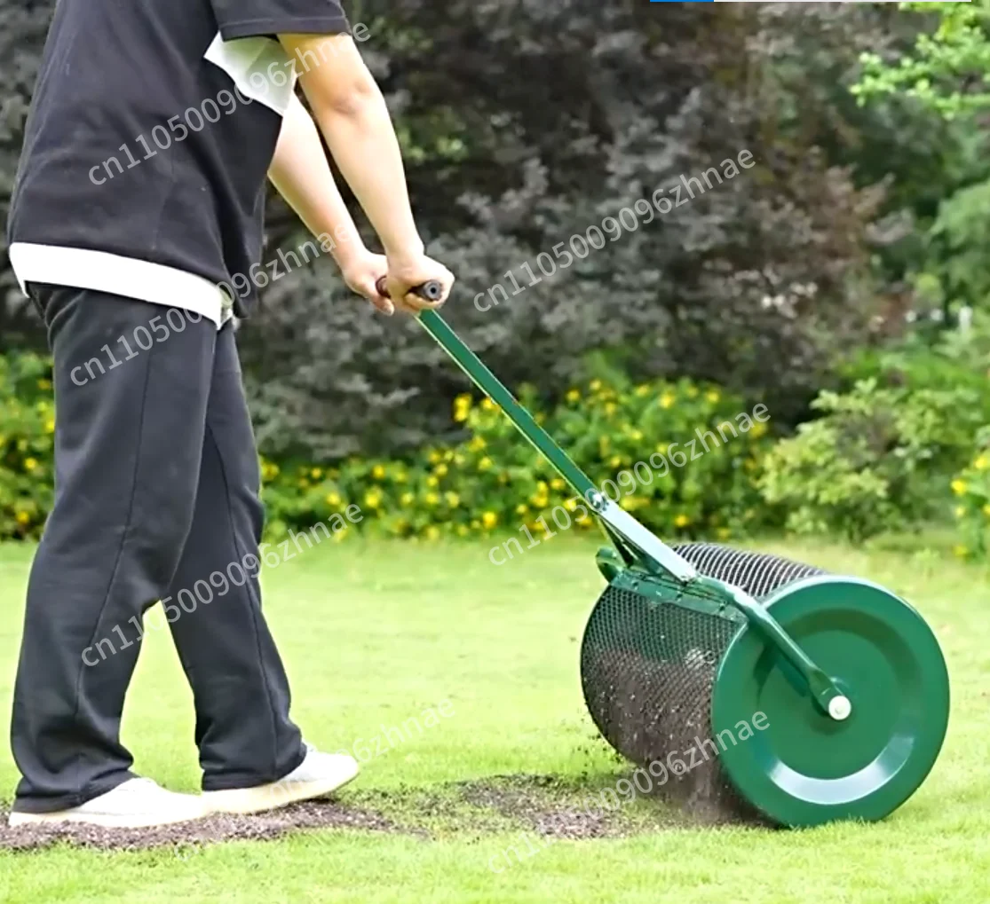 T-Handle Metal Spreader Lawn Garden Mesh Roller Spreader Split Fertilizer Spreader