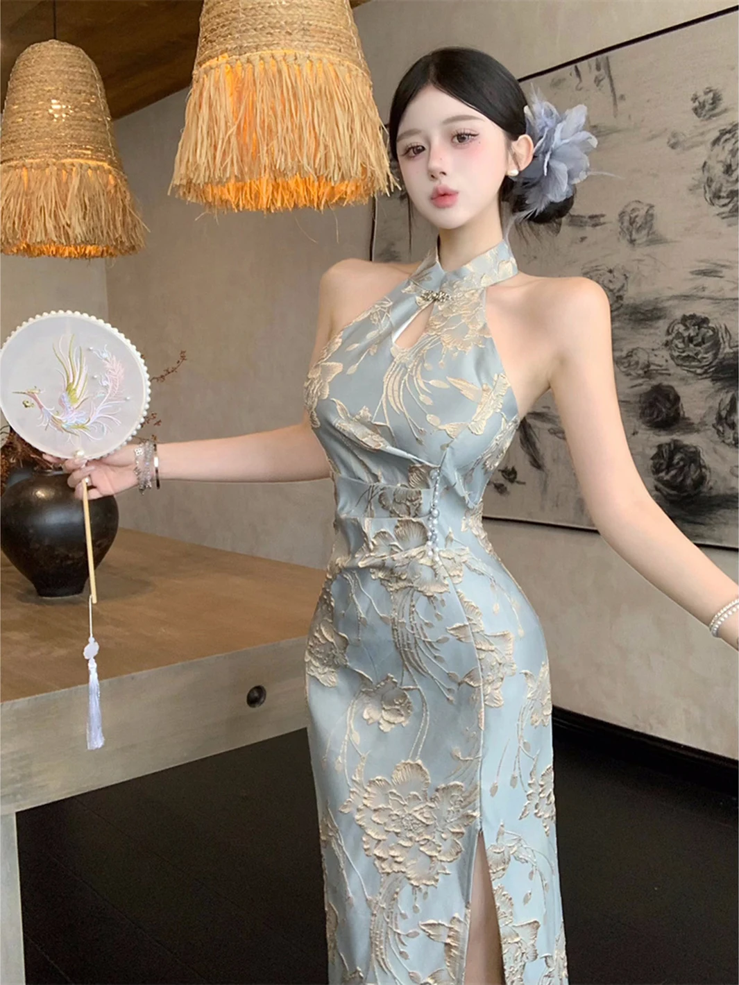 New Chinese Sle Qipao Strapl Dr Women's Sexy Bodycon Skirt Beautiful Hanging Ne Tube Top Skirt Casual Summer Dr