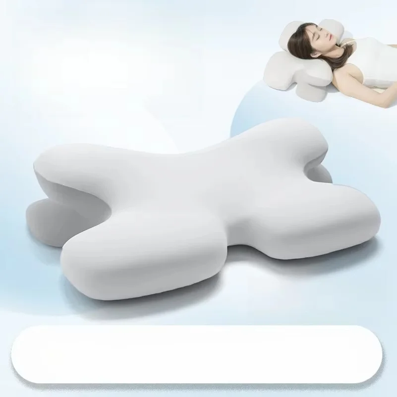 Memory Foam Horn Pillow-Ergonomic Cervical Support for Side Sleepers Slow Rebound Pillow with Shoulder Relief&Sleep Orthopedic