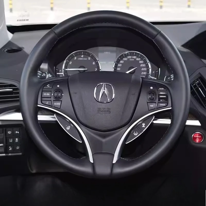 

Чехол на руль из натуральной кожи ручной работы, черный, для Acura MDX, автозапчасти