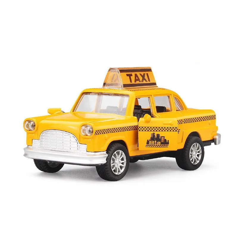 1: 32 School Bus Taxi Alloy Car Model Boy Birthday Gift Puzzle Toy