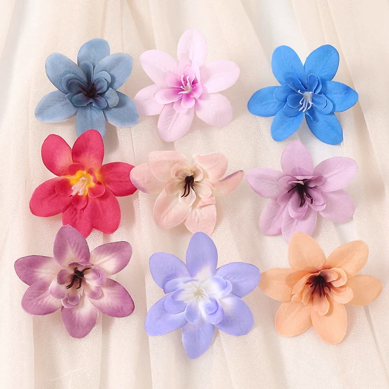 

10/20Pcs Silk Orchid Heads Flower Wall for Wedding Home Decor Fake Cherry Scrapbooking Diy Gift Box Artificial Flowers Candy Box