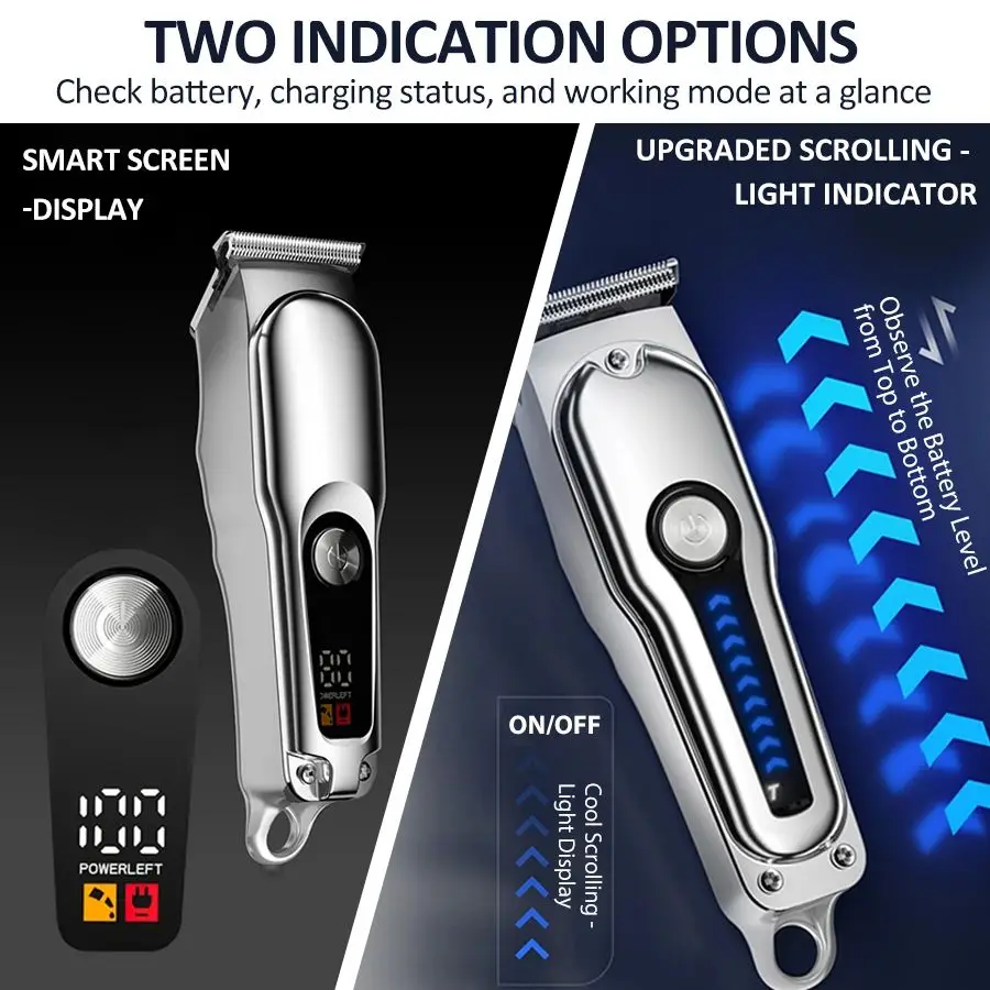 2026 Generation-2, Electric Hair Clipper Mini T-Blade Trimmer Cordless 2 Speed LED Display Men Beard Barber Grooming Shaver view 5