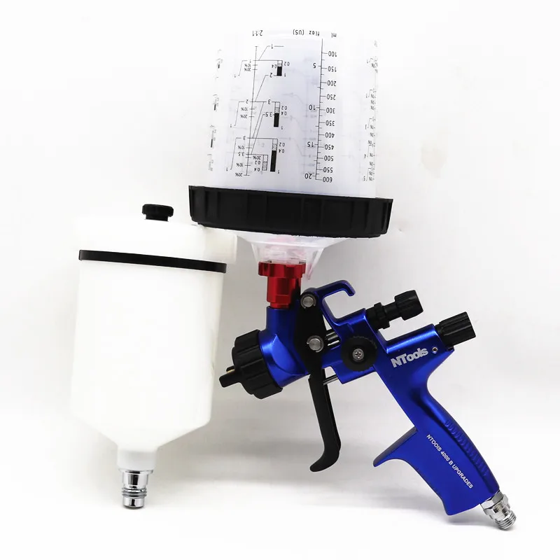 HVLP 4000B Pro With paint mixing cup High Quality Paint Spray Gun Car Spray Tool Air Spray Gun 1.3mm Professional Spray Gun