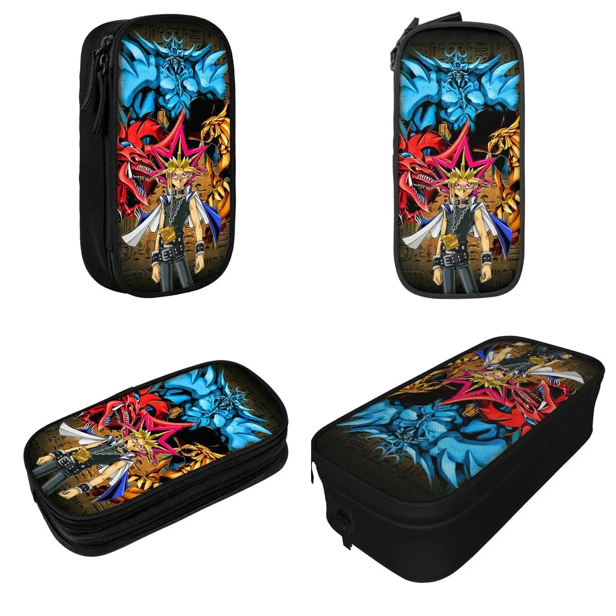 YuGiOh! Card Game Anime Pencil Cases Yugi Muto Cartoon Pencilcases Pen Holder Big Capacity Bags School Supplies Gifts Stationery