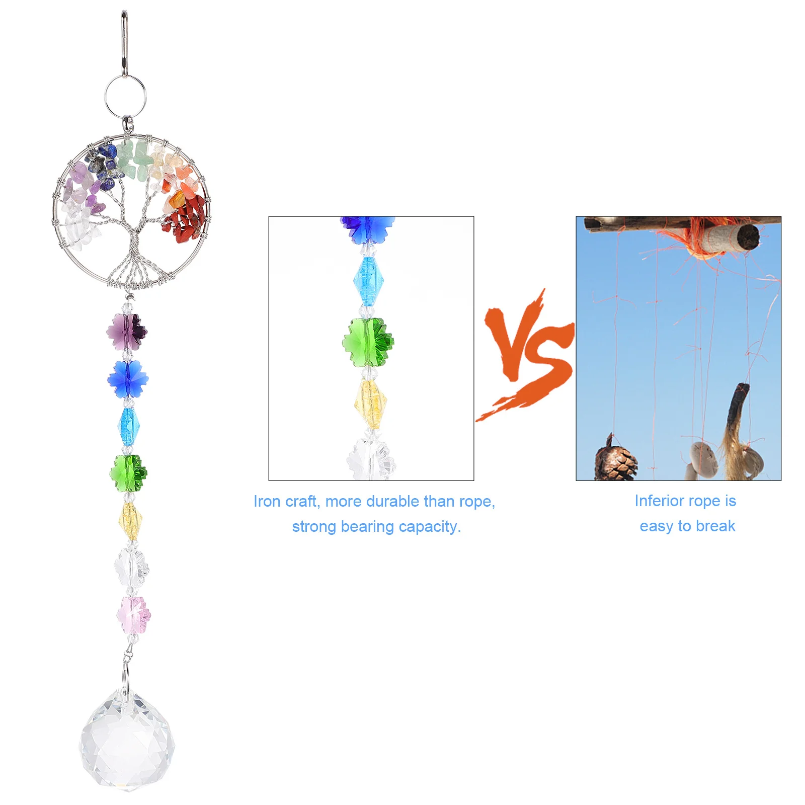 

Crystal Car Decoration Pendant Auto Hanging Ornament Prism Rearview Mirror White Automotive
