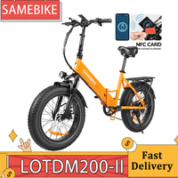 SAMEBIKE LOTDM200-II Folding Electric Bike 750W Motor 48V 13Ah Battery 20*4 Inch Fat Tire E-Bike 40km/h Max Speed 80km Range NFC