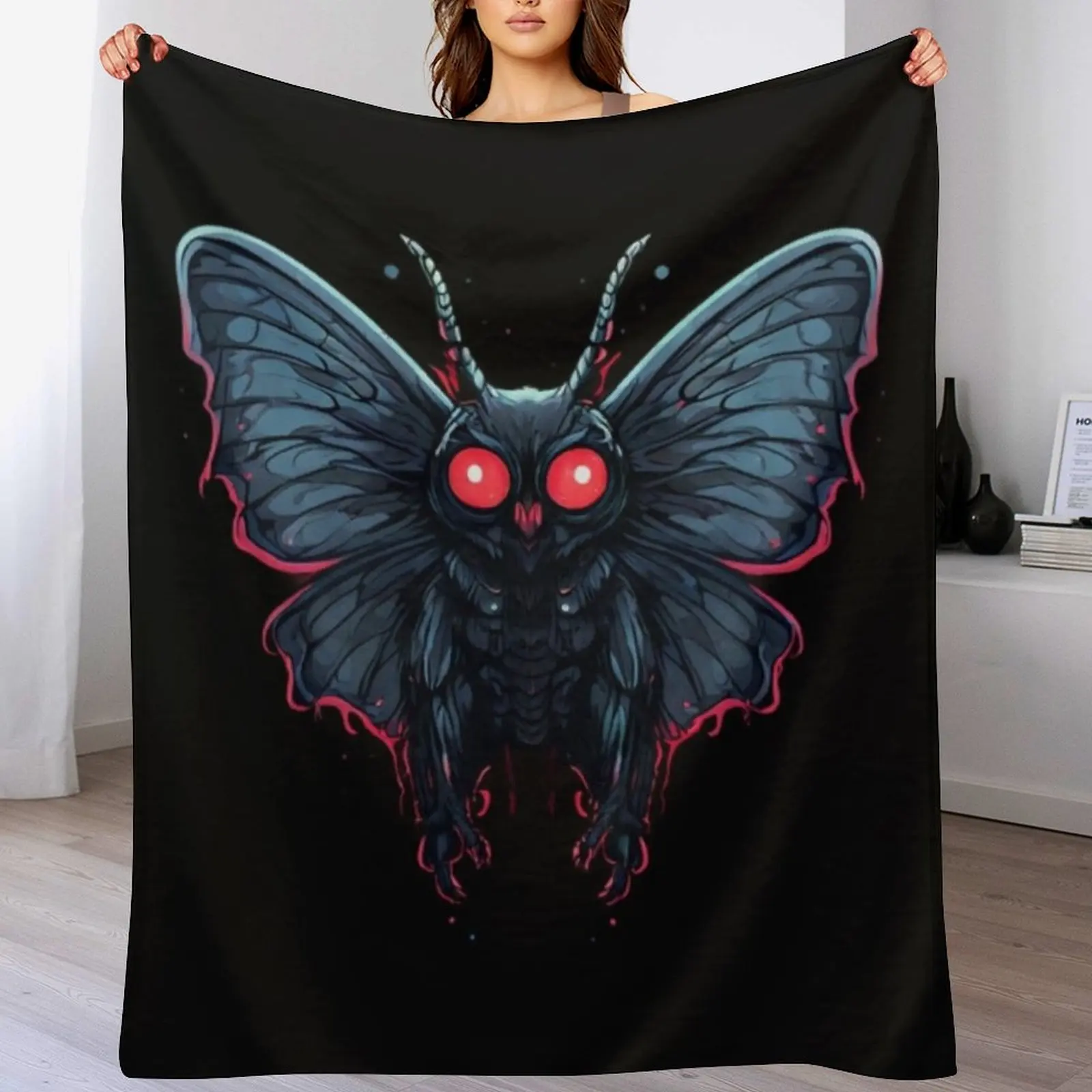 

Mothman Cryptid Throw Blanket Cozy Home Blanket Gift for Christmas Holiday