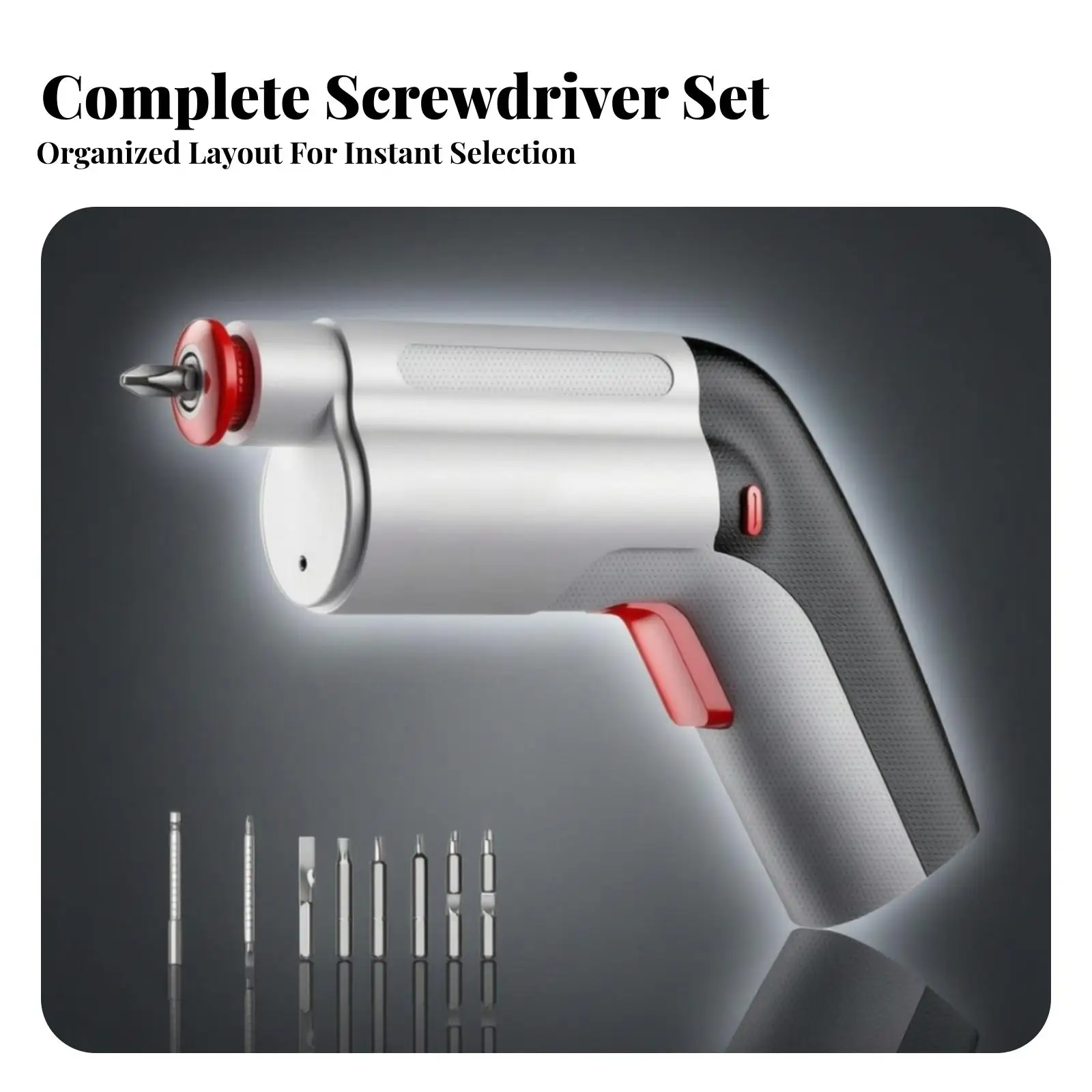 Rechargeable Electric Screwdriver Set | Compact grip Grip Design, Electric Screwdriver with Bits, for Furniture Assembly