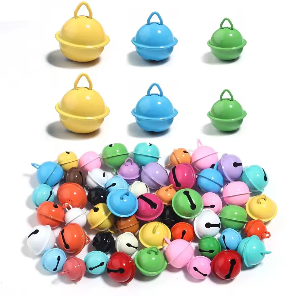 10-30Pcs/bag Colorful Bells Beads 14/18/22mm Mix Colors Jingle Bells Charms for Christmas Party Home Decoration Crafts Ornament