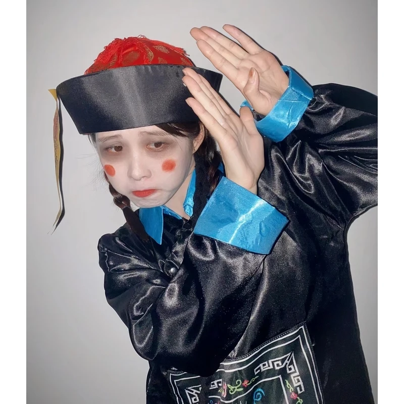 أزياء الهالوين التأثيرية زومبي تشينغ ديناس أونوش زي الرجال الصينية التقليدية أداء الرقص الزي ملابس المهرجان