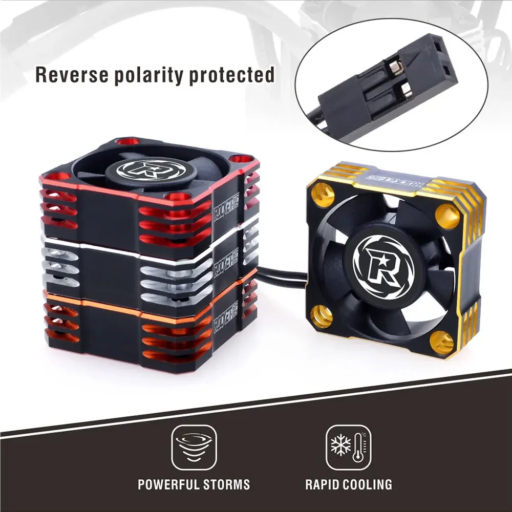ROCKET-RC 30mm 35mm 40mm 50mm 모터 냉각 팬 금속 28000/21000/16000/10000RPM 1/10 1/8 1/12 RC 자동차 540/550/3650 장난감 부품