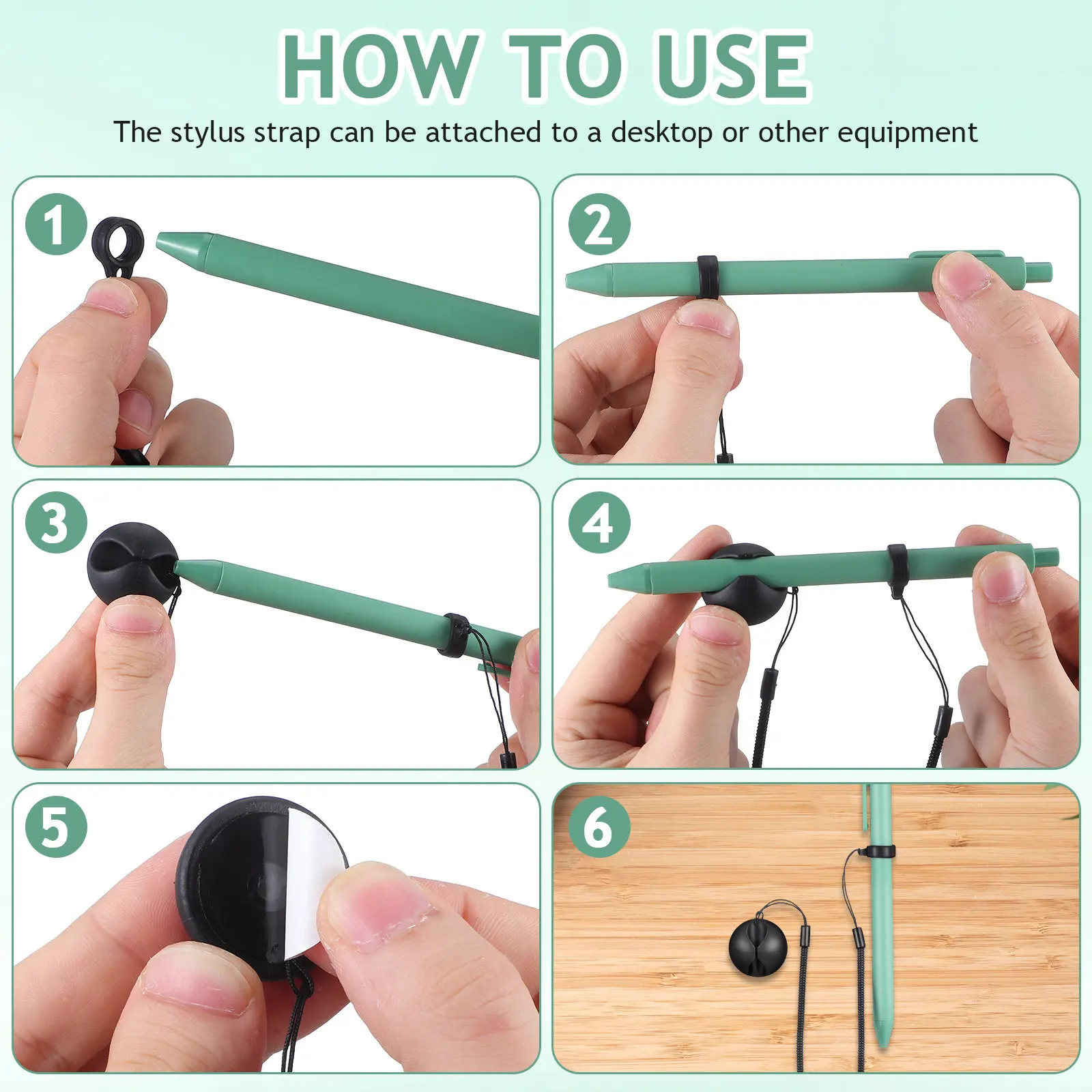 2pcs Tether Lanyard for Touch Pens with Elastic Rope Anti-Lost Stretchy Pen Leash for Tablets and Clipboards for Desk Drawing