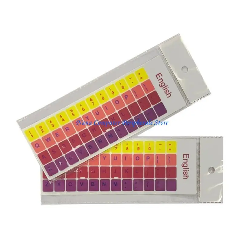

F68C, 2 листа. Добавьте ярких красок на свою клавиатуру с помощью цветной наклейки на английскую клавиатуру.