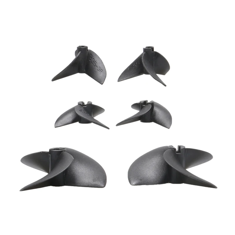 2Pairs CW CCW 3-Blades Propellers 35/36/55mm Dual Motors Nylon Props Fit 3/4mm Shaft for RC Electric Boat Model DIY Accessories