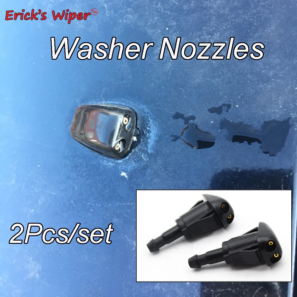 Erick's Wiper 2Pcs/lot Front Windshield Wiper Washer Jet Nozzle For Toyota Celica Corolla Echo MR2 Land Cruiser FJ80 J80 Sprayer