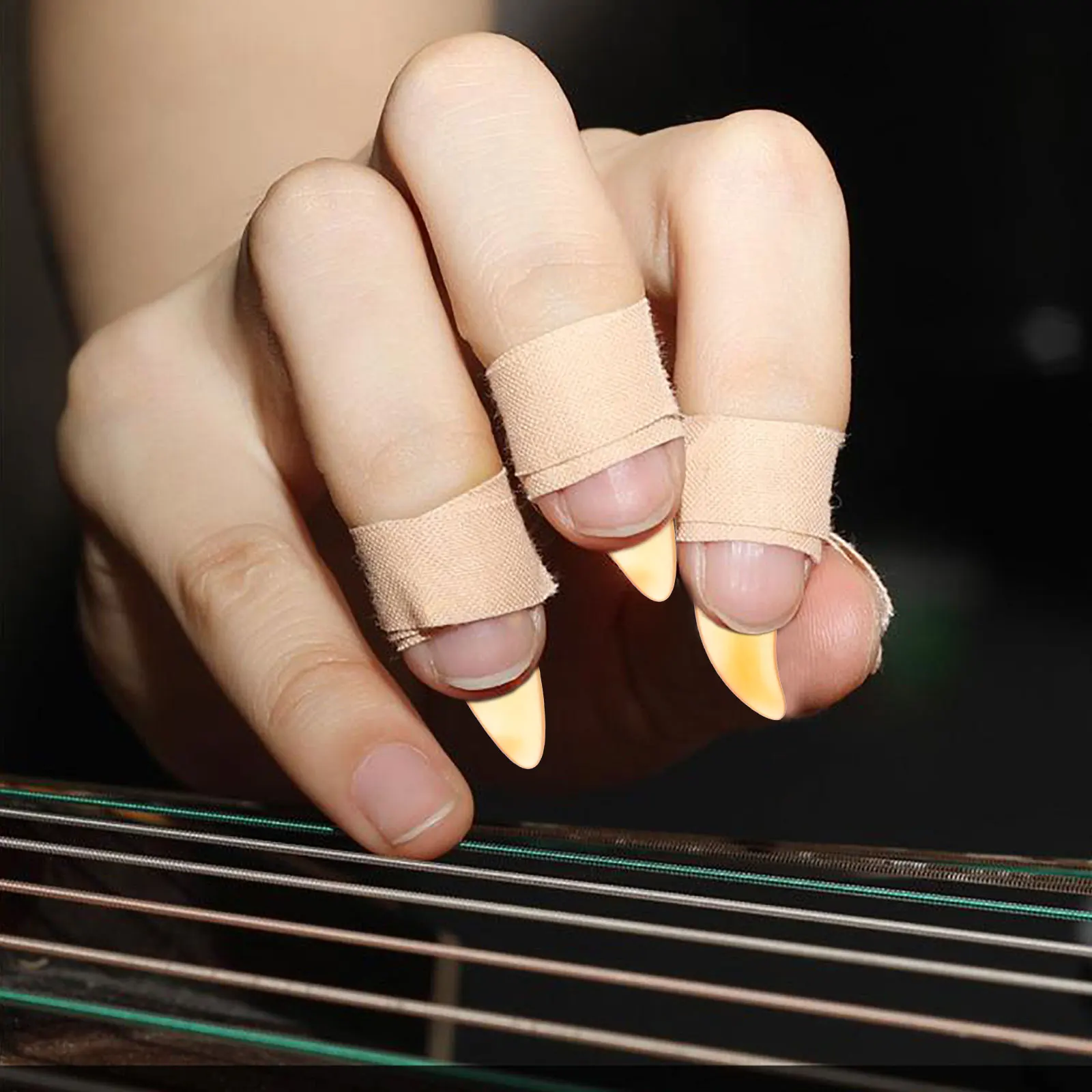 

8pcs Guzheng Nails Tips Guards Finger Protective Cover Fake Protectors Tortoise Molecule Child Sturdy Durable