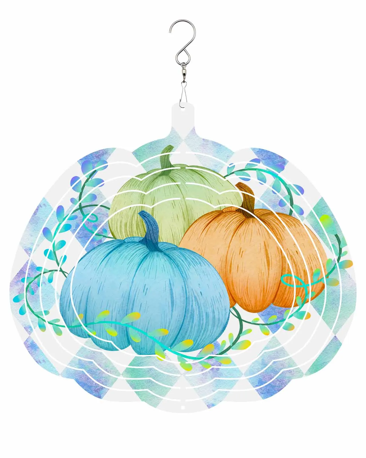 

Вращающийся 3d-спиннер для дома, подвеска из нержавеющей стали в виде тыквы, винограда, ромба, для балкона, День благодарения