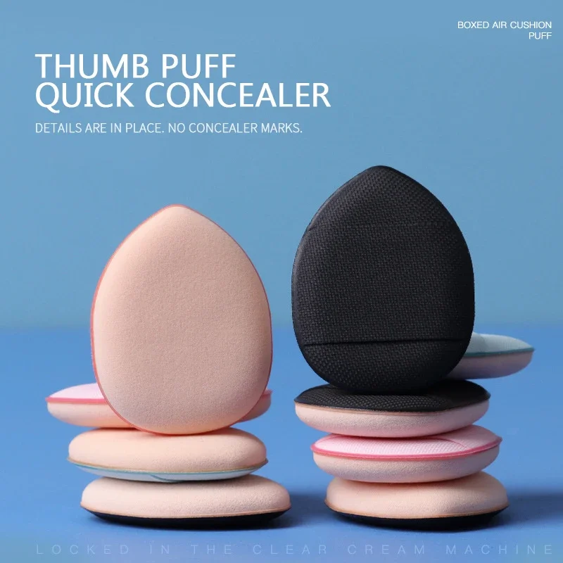 Mini Size Finger Puff Makeup Sponge Set, Face Concealer Foundation, Puff Detail, Professional Cosmetic Pad, Makeup Tool