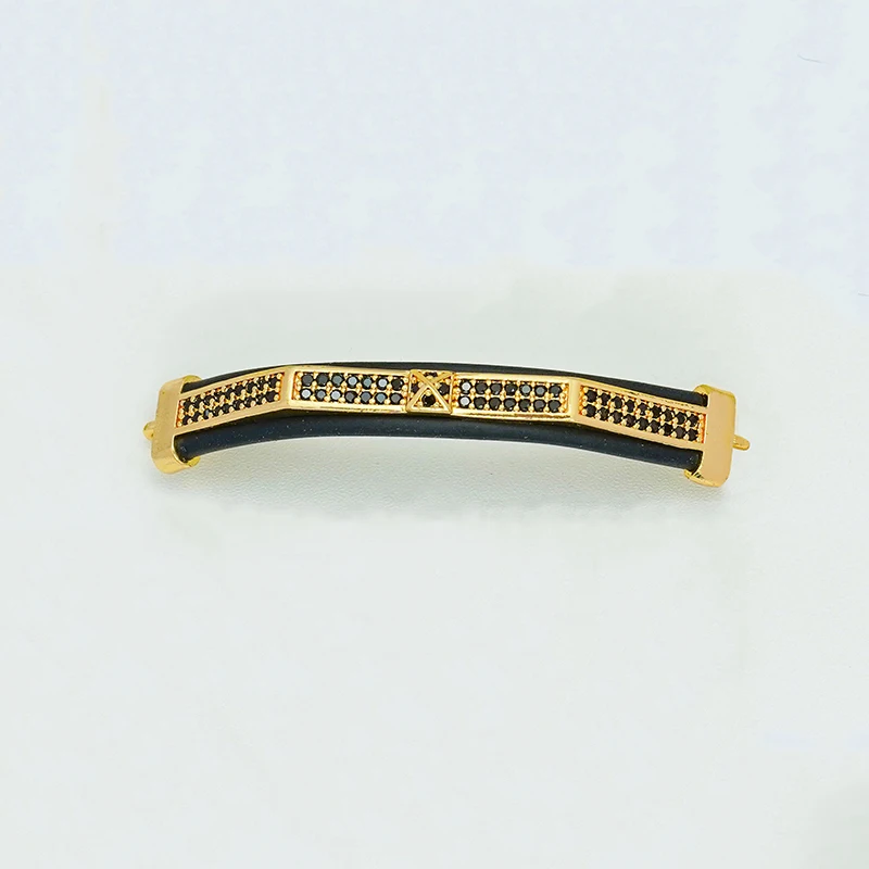 2 قطعة موصل الشريط عازمة ل عقد دي اي واي سوار سلسلة صنع جزء النحاس مطلي الزركون قوس جسر حلية مجوهرات اكسسوارات