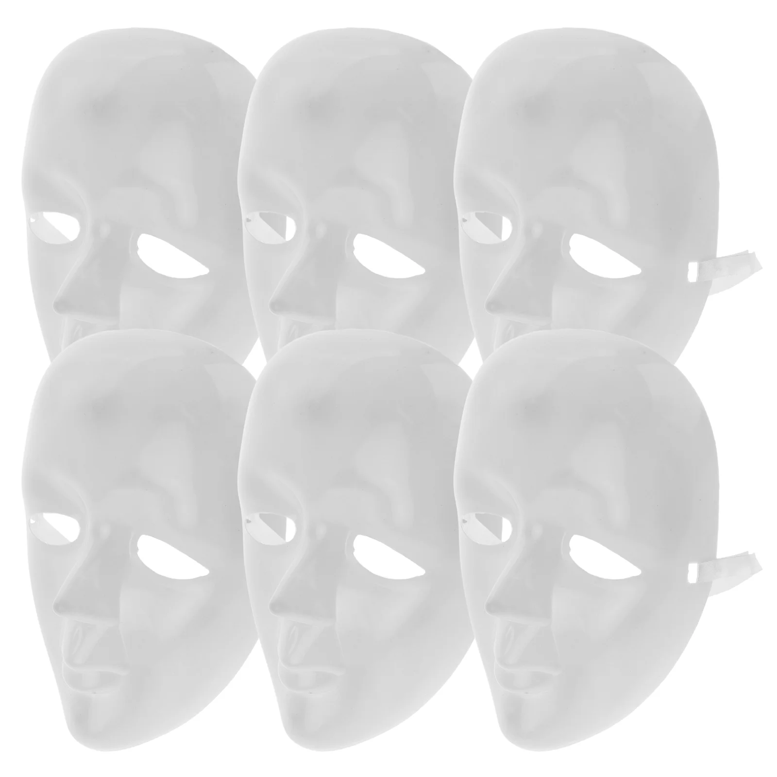 

6 Pcs Mask Full Facial for DIY Masquerade Face Hair Blank Cosplay Makeup Costume Props