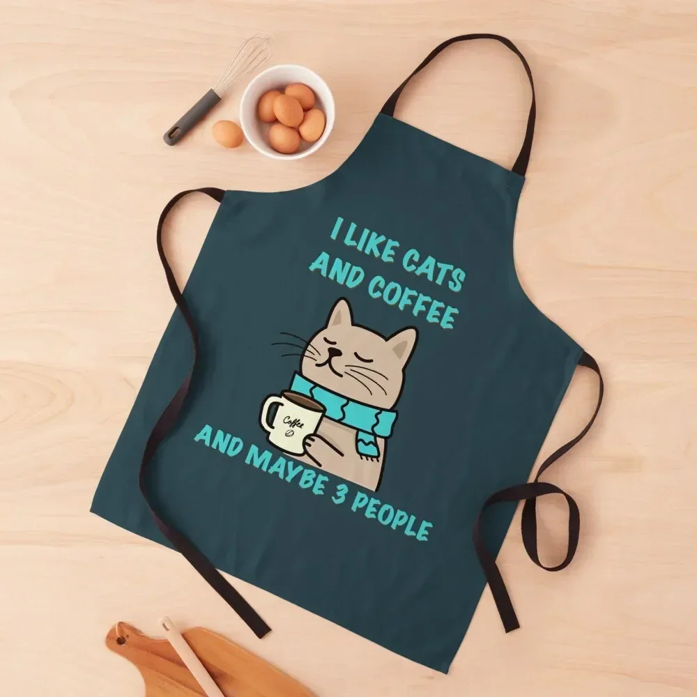 

I like cats and coffee Apron Restaurant Kitchen Handle For Women Women's Kitchen Things For The Kitchen Apron