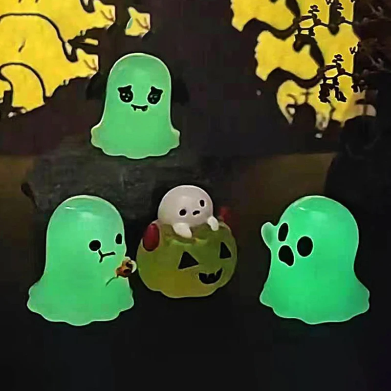 ŠNew Halloween Owl Ghost Night Luminous Series Micro Landscape Small Ornament For Halloween Decorations Home Desk Decor,
