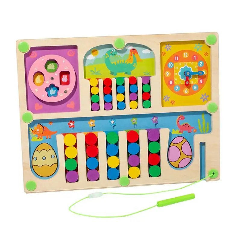 

Wooden Color Matching Game Wood Color Matching Puzzle Clock Function Blocks Moving Maze Board For Intellectual Development