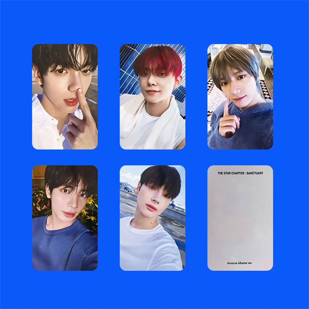 5Pcs/Set Yeonjun Beomgyu SANCTUARY Album Photocards Soobin Hueningkai WVS KNIGHT LOVER MERCH Ver Selfie Lomo Cards Fans Gifts