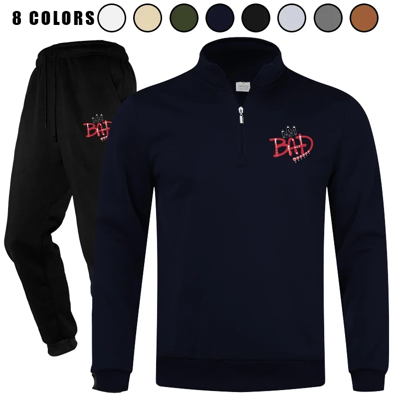 

Men's 2 Piece Tracksuit Quarter Zip Casual Jogging Athletic Running Sweatsuit Sets