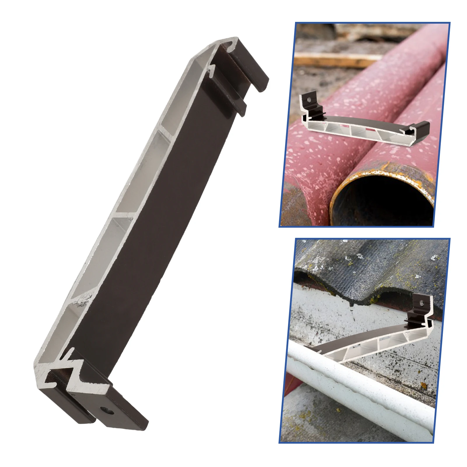 アルミ合金製雨樋ハンガーブラケット、ダークブラウン、ルーフラック、屋上雨樋固定ラック、ガーデンメタルブラケット、雨樋用