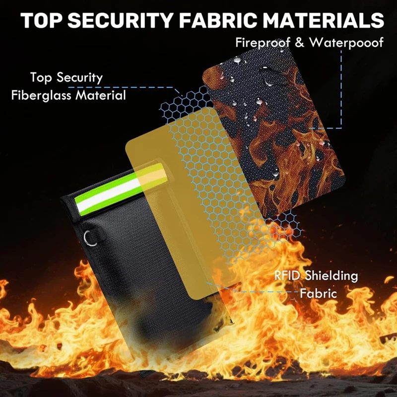

2 Pack Cell Phone and Car Keys - Fire and Water Signal Blocking Bag for Total Privacy and Security-VVBC