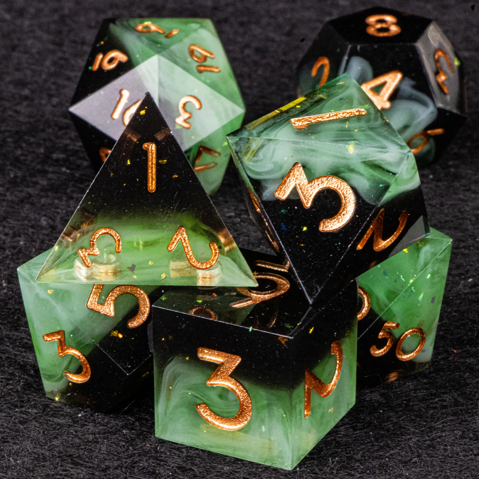 DnD Sharp Egde sea wave Resin Dice, polyhedral dice set, d and d dice, Dice Set