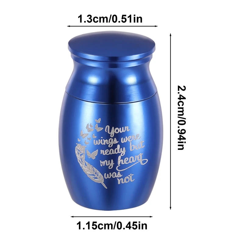 Mini 2.4cm High Cremation Memorial Urn Stainless Steel Cremation Urn Pet Urns with Storage Bag for Dogs Ashes Retain Memories