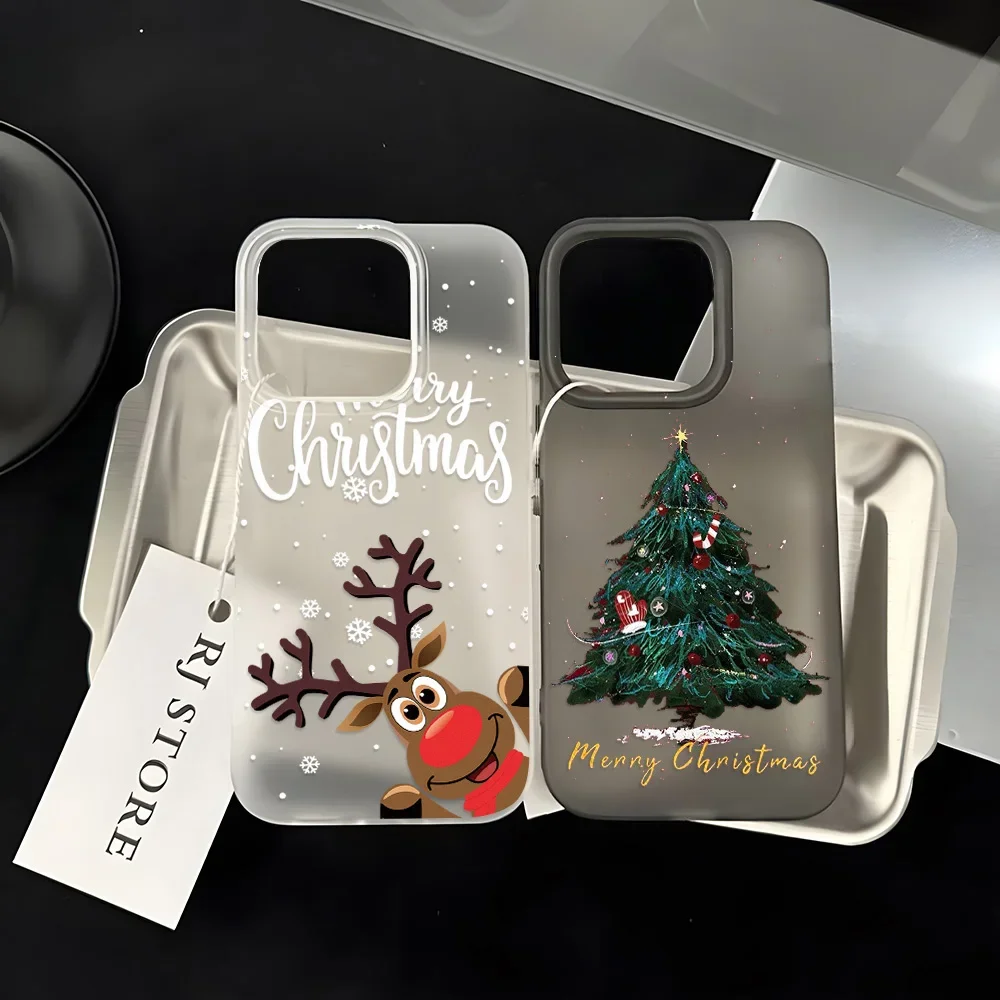 

Новогодний чехол для телефона с узором рождественской елки и снежинки для iPhone 13 14 12 11 15 16 Pro Max 12 Mini 16 Plus 16 Pro Case Cover Funda
