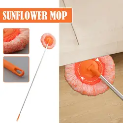 Adjustable Upgraded Cleaning 360 Spin Mop Handle Multifunctional Chenille Head Mop HomeTools Magic Floor 1.5m Flat Sunflowe R1S5