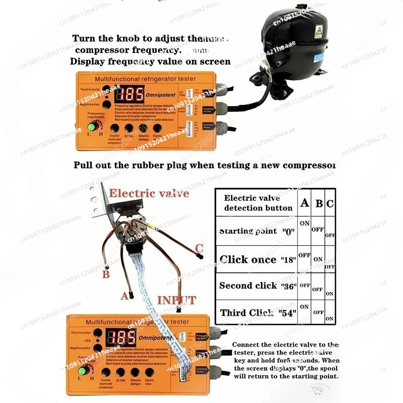 Suitable for  Refrigerator inverter board compressor solenoid valve fan damper electric valve tester fault    110V-240V