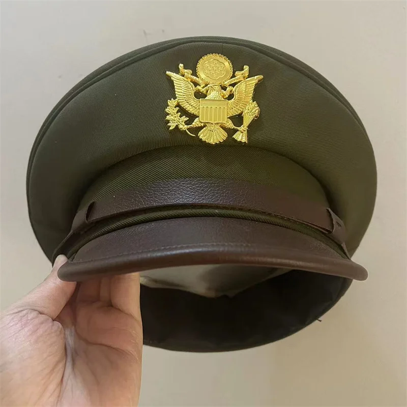 U.S. Military Green Big-Brimmed Officer Hat Classics Cap For Film TV Show Gift Cosplay