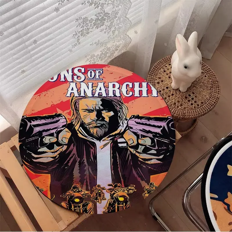 Sons Of Anarchy Round Seat Pad Household Cushion Soft Plush Chair Mat Winter Office Bar Sofa Cushion