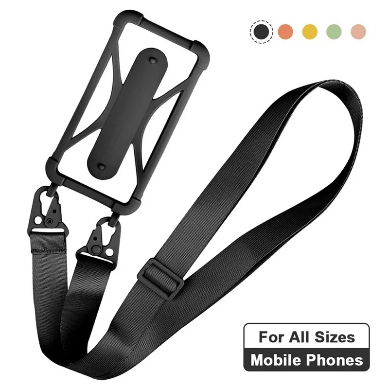 Universal Lanyard For Phone Silicone Sports Strap Neck Hanging Rope Sling Chain Mobile Phone Lanyard Case with Adjustable string